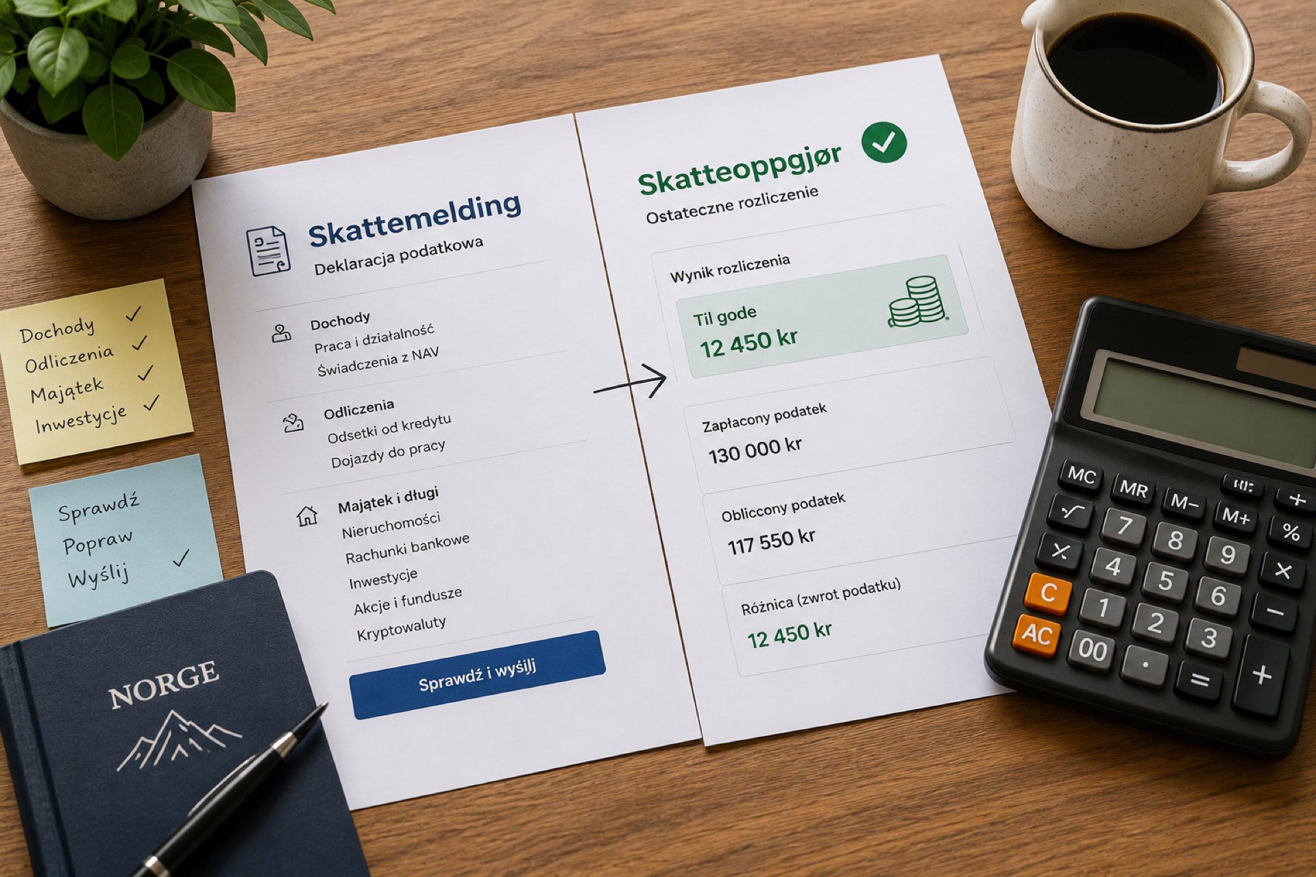 Terminy skatteoppgjør 2026 – kiedy zwrot podatku z Norwegii
